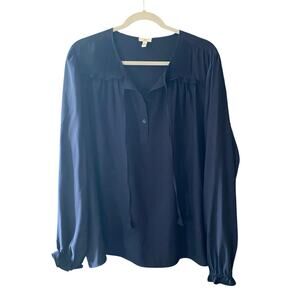 Joie Blouse Top Dark Navy Blue Womens Size XL Work to Wear